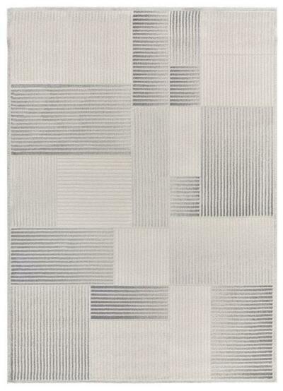 ALFOMBRA GEOMÉTRICA CON RELIEVE 12943 GRIS