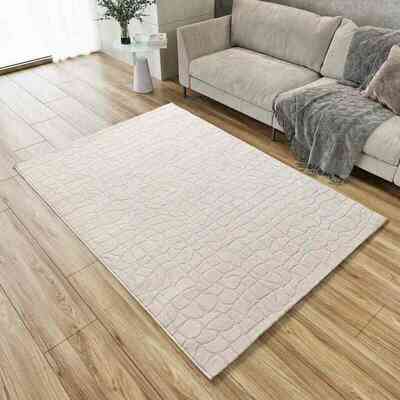 ALFOMBRA MODERNA CON RELIEVE 12941 GRIS PLATA