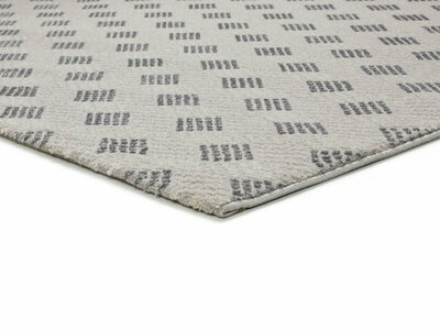 ALFOMBRA GEOMÉTRICA CON RELIEVE 12951 GRIS PLATA