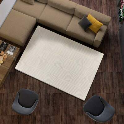 ALFOMBRA MODERNA CON RELIEVE 12963 GRIS PLATA
