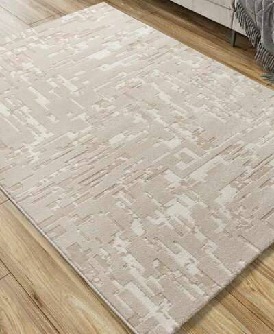  ALFOMBRA ABSTRACTA CON RELIEVE 12946 BEIGE