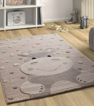 ALFOMBRA INFANTIL HIPOPÓTAMO 2345 BEIGE