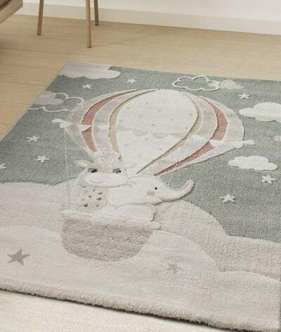 ALFOMBRA INFANTIL CON RELIEVE GLOBO 2366 VERDE