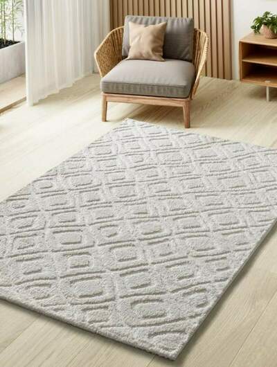 ALFOMBRA NÓRDICA EN RELIEVE 111 BLANCO