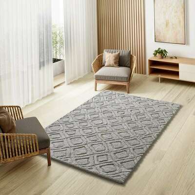 ALFOMBRA NÓRDICA EN RELIEVE 111 GRIS