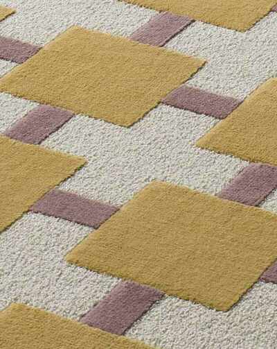 ALFOMBRA GEOMÉTRICA 25403 MOSTAZA