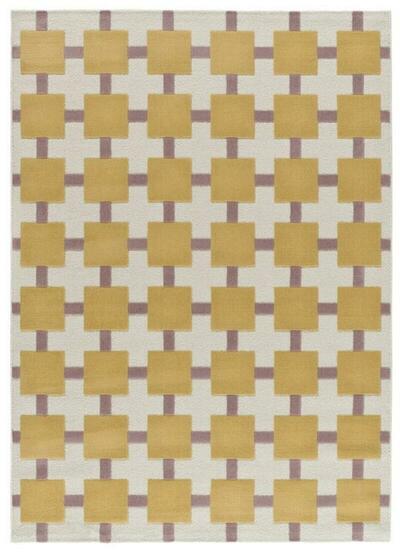 ALFOMBRA GEOMÉTRICA 25403 MOSTAZA