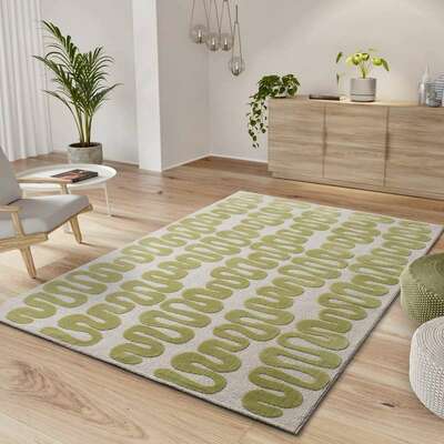 ALFOMBRA GEOMÉTRICA 25409 VERDE