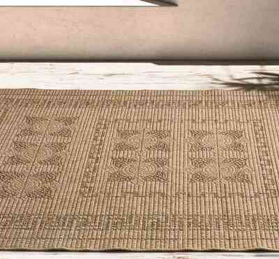 ALFOMBRA DE EXTERIOR ÉTNICA EFECTO YUTE 5046 NATURAL
