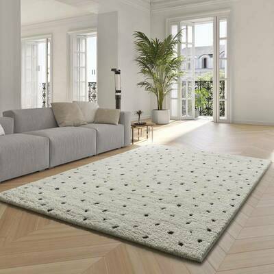 ALFOMBRA NÓRDICA DE PELO LARGO 80406 BLANCO