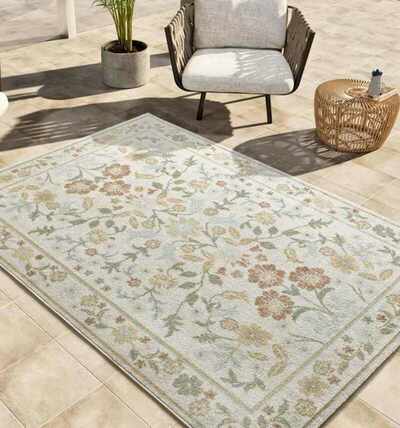 ALFOMBRA PARA EXTERIOR FLORAL 54587 MULTICOLOR