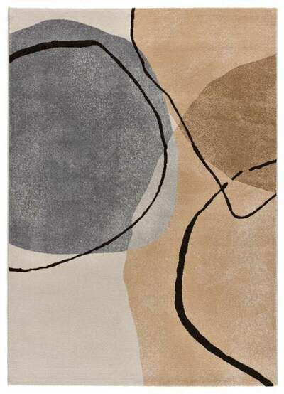 ALFOMBRA ABSTRACTA LESSIA BEIGE Y GRIS