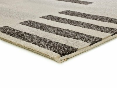 ALFOMBRA GEOMÉTRICA LESSIA MOSAICO GRIS Y NEGRO