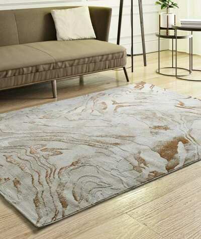 ALFOMBRA ABSTRACTA CON RELIEVE 5807 CALDERA