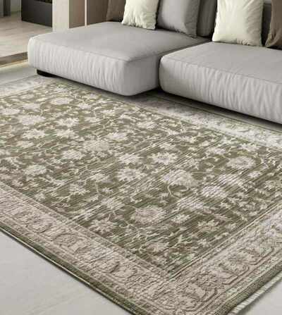 ALFOMBRA VINTAGE CON FLECOS ONA 52095 VERDE