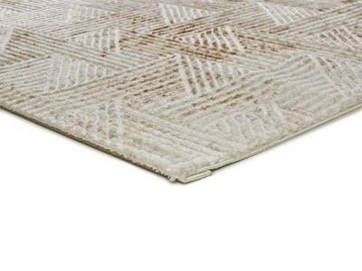 ALFOMBRA GEOMÉTRICA CON RELIEVE 4448 BEIGE Y CALDERA