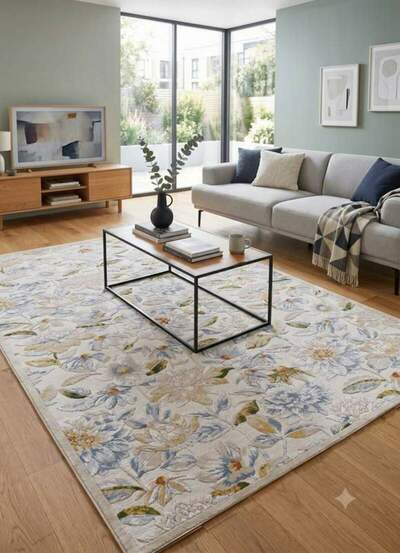 ALFOMBRA FLORAL EQE 253 MARFIL