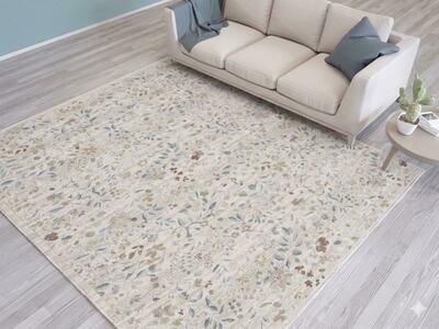 ALFOMBRA FLORAL 61 BEIGE