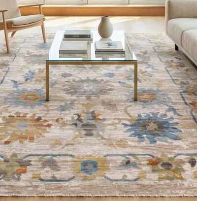 ALFOMBRA FLORAL 749 BEIGE