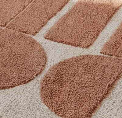 ALFOMBRA GEOMÉTRICA CON RELIEVE 2438 CALDERA