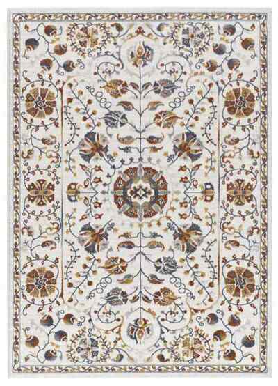 ALFOMBRA CLÁSICA CON MOTIVOS FLORALES 13026 MULTICOLOR