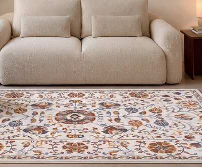 ALFOMBRA CLÁSICA CON MOTIVOS FLORALES 13026 MULTICOLOR