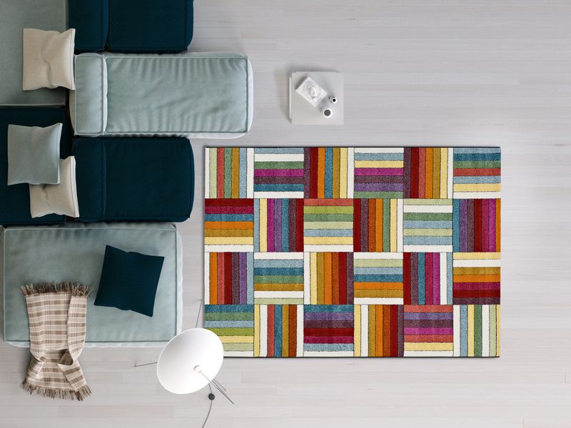 Alfombra Geométrica Multicolor 22864