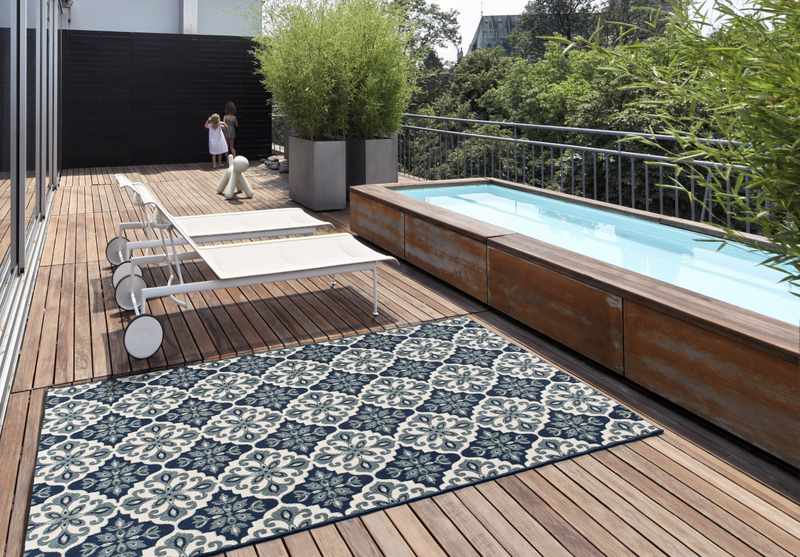 Alfombra Baldosas Hidráulicas Slate 19248 Azul