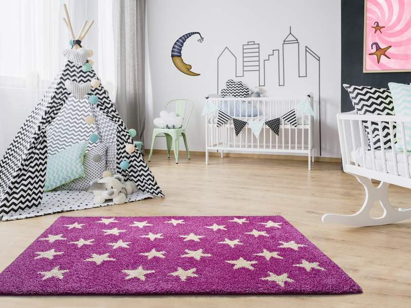 Alfombra Infantil Estrellas Rosa