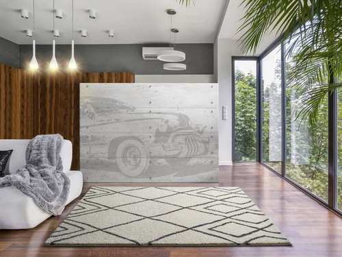 ALFOMBRA ÉTNICA DE PELO LARGO 8637 BLANCO