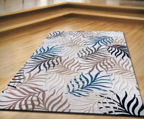 ALFOMBRA FLORAL 15 GRIS