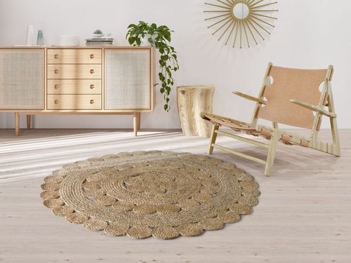 ALFOMBRA REDONDA DE YUTE DOTTY 205 NATURAL