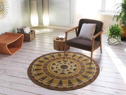 ALFOMBRA REDONDA DE YUTE TONGA 643 MULTICOLOR