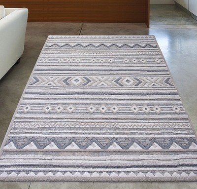 ALFOMBRA ÉTNICA EN RELIEVE BEIGE 1