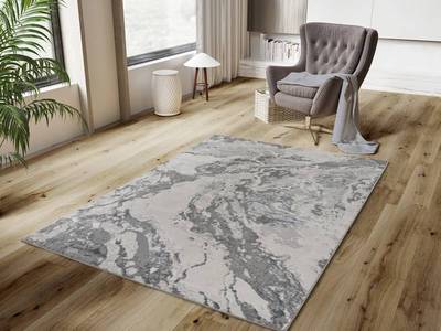 ALFOMBRA ABSTRACTA EN RELIEVE 8441 GRIS