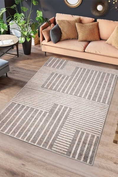 ALFOMBRA GEOMÉTRICA EN RELIEVE 4532 BEIGE