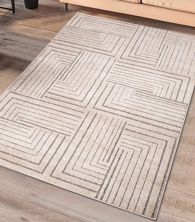 ALFOMBRA GEOMÉTRICA EN RELIEVE 2888 BEIGE