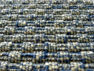 ALFOMBRA DE LANA NUDO GRUESO AZUL