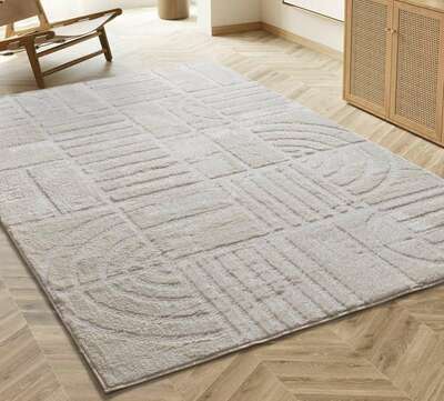 ALFOMBRA NÓRDICA EN RELIEVE 8630 BLANCO