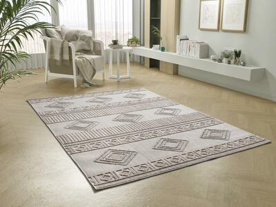 ALFOMBRA ÉTNICA EN RELIEVE 8921 BEIGE