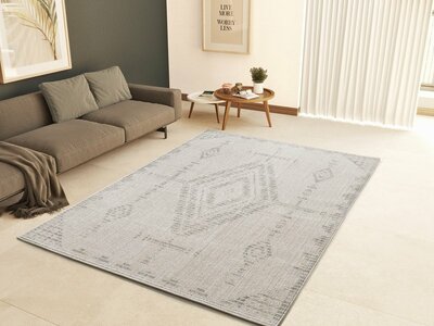 ALFOMBRA ÉTNICA EN RELIEVE 9166 BEIGE