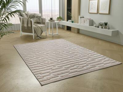 ALFOMBRA MODERNA EN RELIEVE 8938 BEIGE
