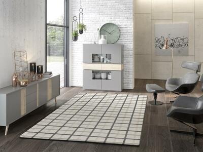 ALFOMBRA GEOMÉTRICA EN RELIEVE 12750 GRIS