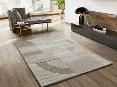 ALFOMBRA GEOMÉTRICA EN RELIEVE 2294 CREMA