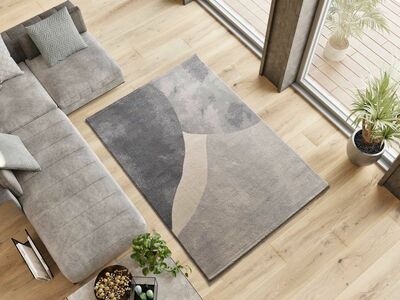 ALFOMBRA CON FORMAS ORGÁNICAS 12803 GRIS