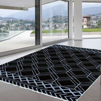 ALFOMBRA GEOMÉTRICA 5010 NEGRO