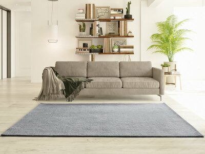 ALFOMBRA LAVABLE DE MICROFIBRA GRIS PLATA