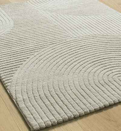 ALFOMBRA GEOMÉTRICA EN RELIEVE 2252 CREMA