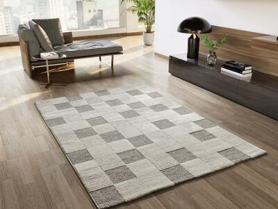 ALFOMBRA DAMERO EN RELIEVE 2259 CREMA