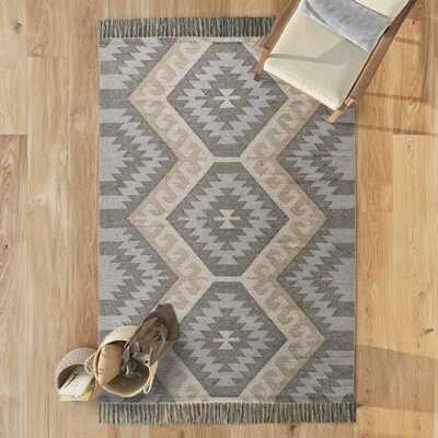 ALFOMBRA KILIM CON FLECOS CHANDIA 1076 GRIS